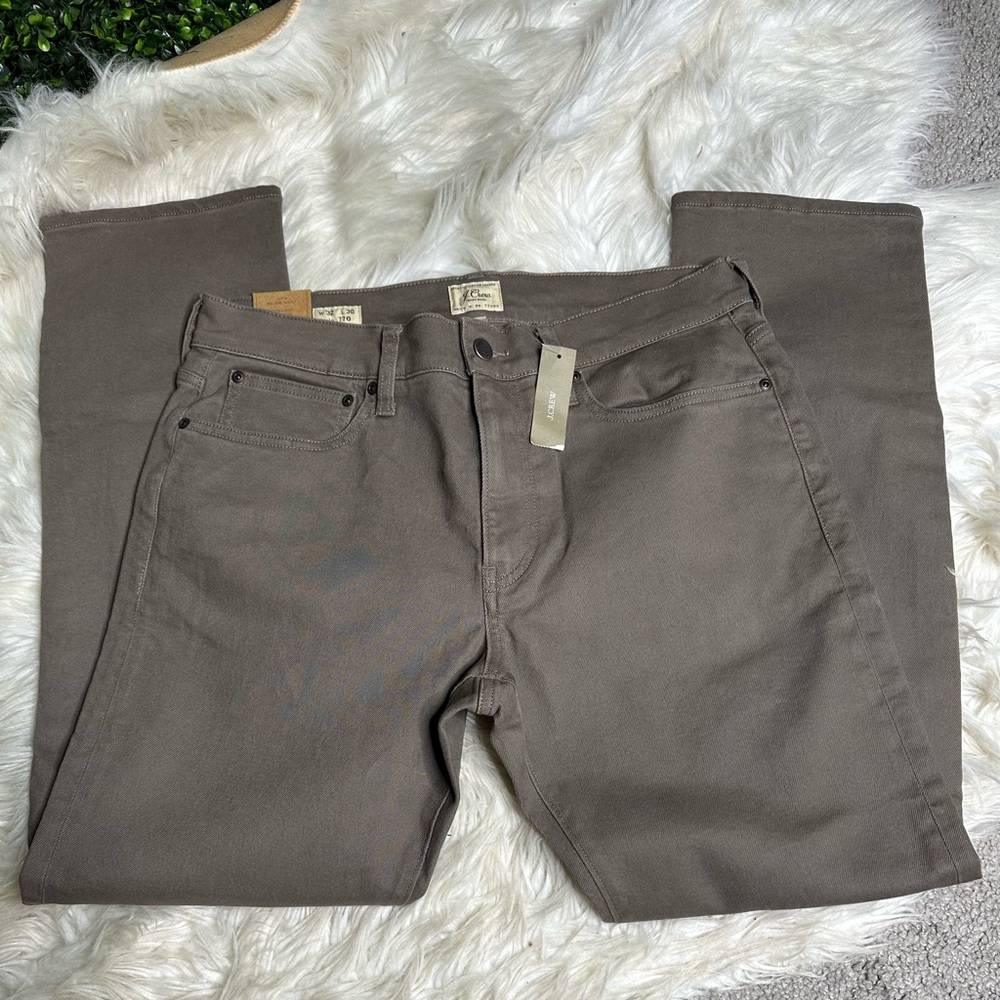 Nwt J. Crew Men's Taupe gray Straight Jeans